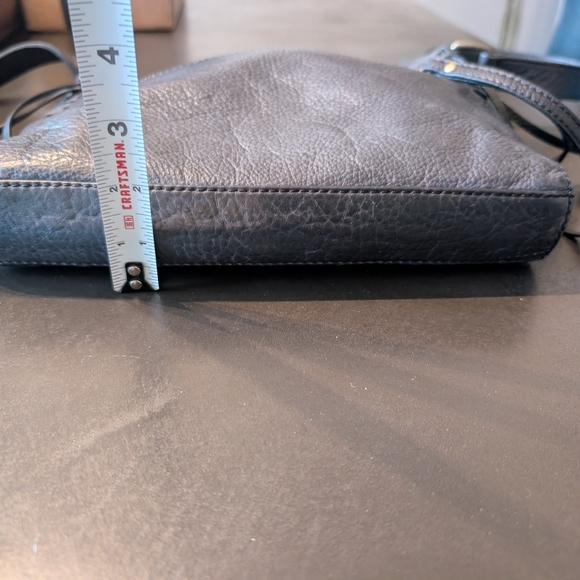 Frye Caelan Leather Crossbody Purse Black & Tassels - Picture 7 of 7